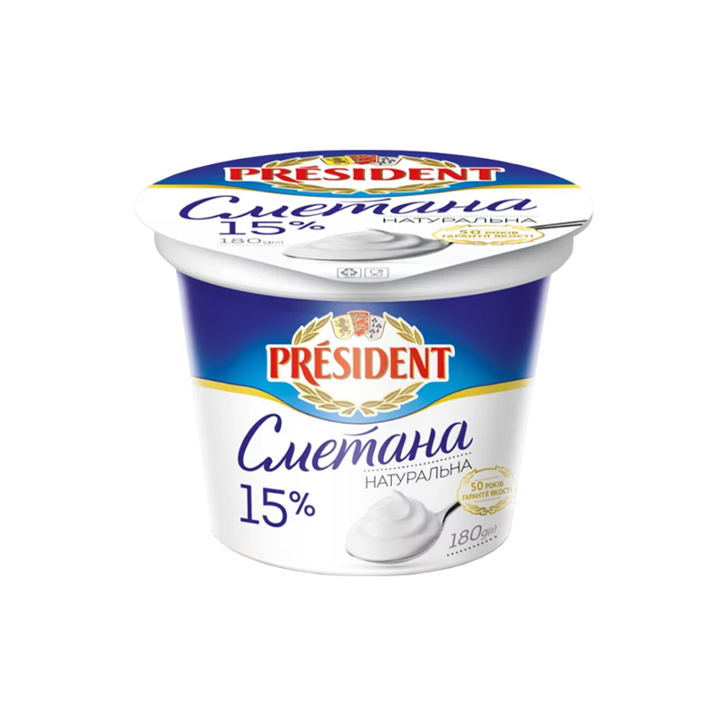 President Sour Cream 15% 180g