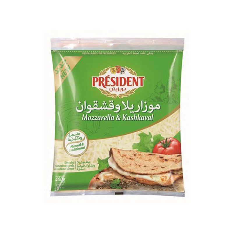 President Shredded Mozzarella & Kashkaval 400g