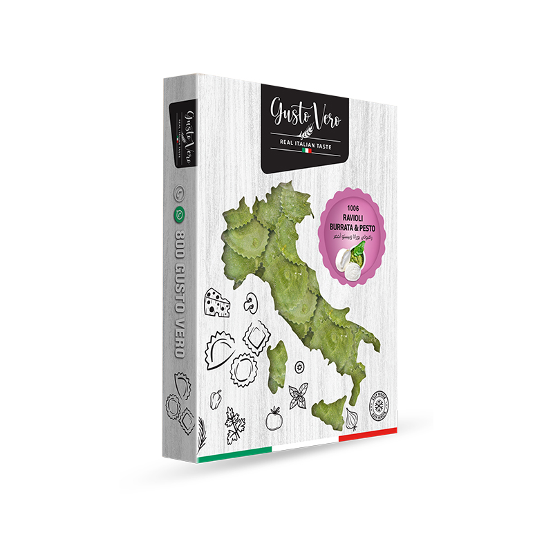Gusto Vero Ravioli Round Burrata & Pesto Green 300g