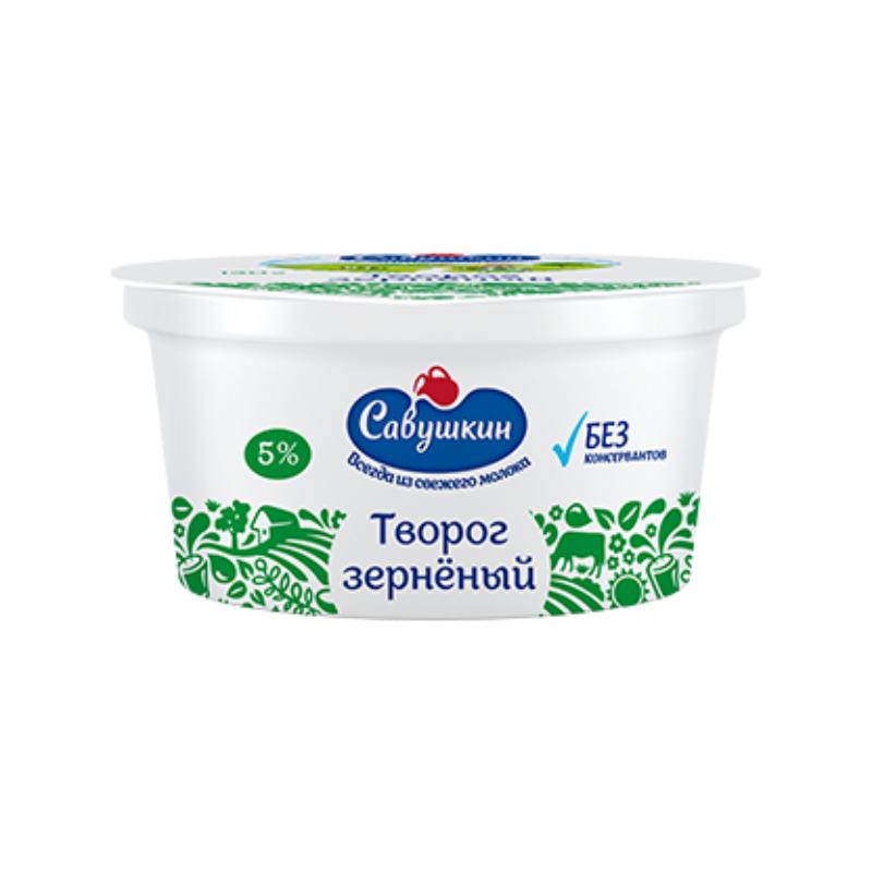 Savushkin Cottage Cheese "101grains+Cream", 5%, 130g