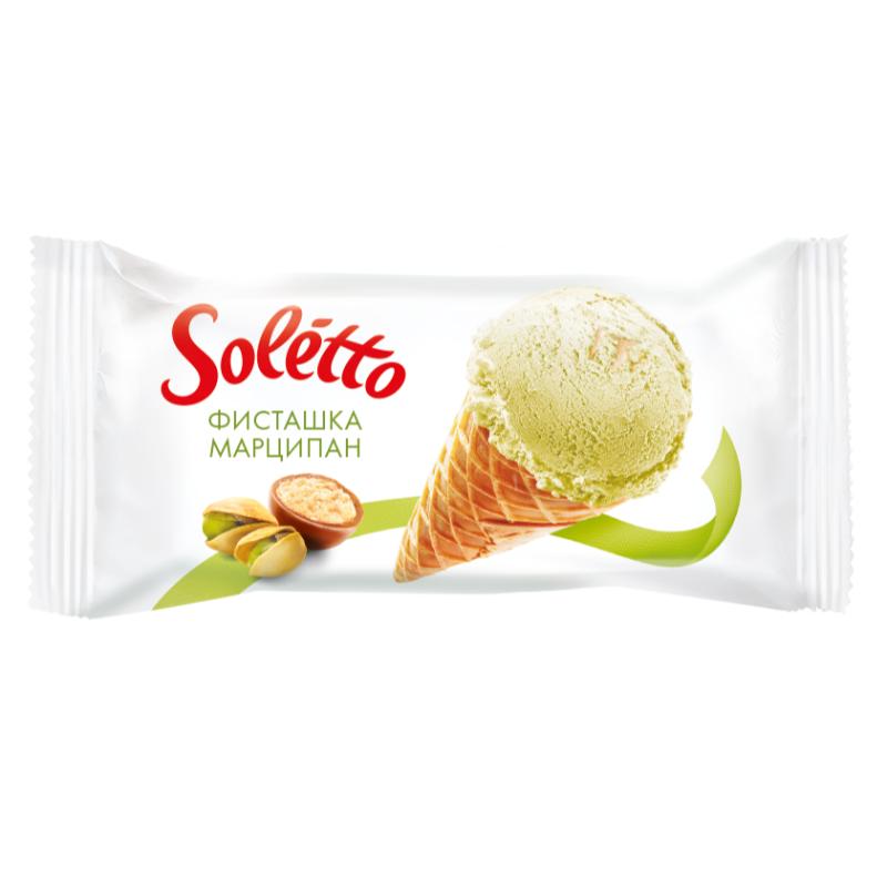 Pistachio  With Milk Filling And Marzipan Flavour, Wafer cone, 75g
