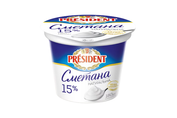 President Sour Cream 15% Fat